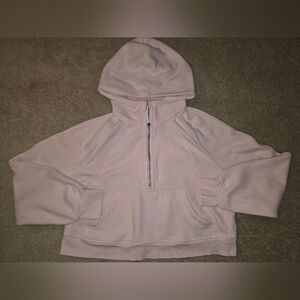 Lululemon Scuba Half Zip Cropped Scuba Hoodie Size M/L Strawberry Milkshake